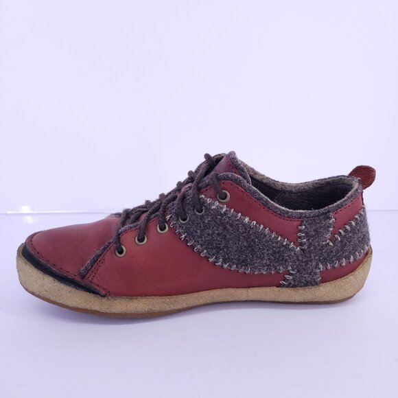 Merrell Milan Women's 6 Burnt Red Leather Wool Casual Shoes Lace Up J70642 Used - Picture 3 of 15